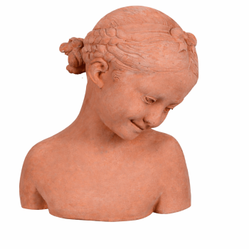 Mädchenbüste aus Terracotta Impruneta
